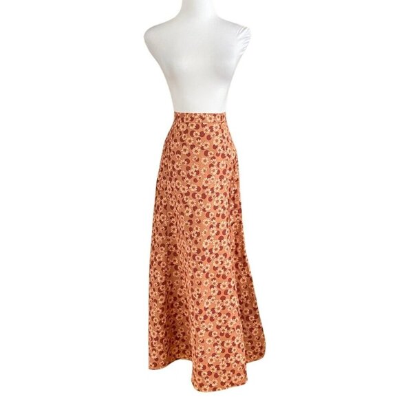 NWOT SANDRO PASCALINE DAISY POLKA DOTS FLARED MIDI SKIRT IN PINK - M (SANDRO 2) - Picture 2 of 10